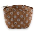 Leather purse with white daisies