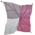 Foulard 4 faces romantique nuance rose