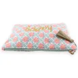 Pochette HAPPY coton imprimé fleurs rose et vert d'eau