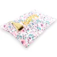 Borsetta AMORE cotone fiori rosa blu marrone