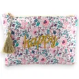 Love Cotton Bag with Pink, Blue and Brown Flowers
