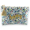 Pochette HAPPY liberty bleu vert rose