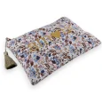 Cotton fabric pouch with pastel floral love design