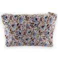 Cotton fabric pouch with pastel floral love design