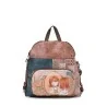 Rucksack mit Mosaikmuster in Blau und Braun