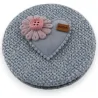 Small pocket mirror with a blue sky, pink 3D flower heart