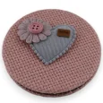 Kleiner Taschenspiegel Herzblume 3D Rosa