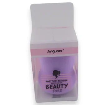 Éponge à maquillage violette dans son emballage transparent et rose An...