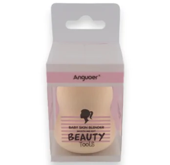 Éponge à maquillage beige Angvoer dans son emballage rose et transparent