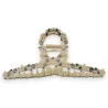 Gold hair clip with white pearls and rhinestones