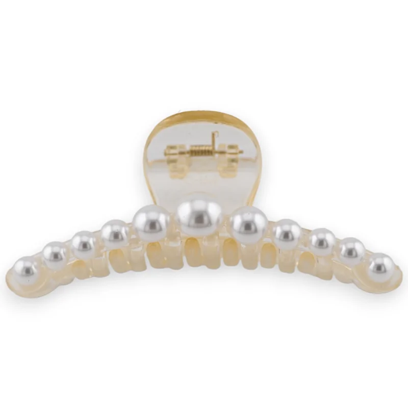 Plastic Hair Clip with Cream Pearls