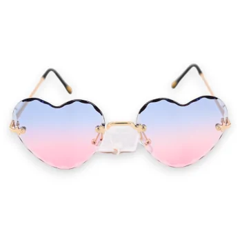Vintage glasses with pink and blue hearts