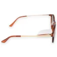 Lunettes ronde dorées plastique marron translucide