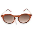 Round golden plastic brown translucent glasses