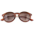 Round golden plastic brown translucent glasses