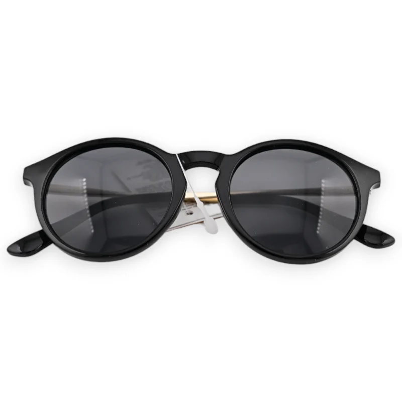 Round black and gold glasses