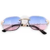 Ovale Sonnenbrille in den Farben Rosa und Blau
