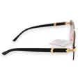 Stylish rose and grey oval-framed square glasses
