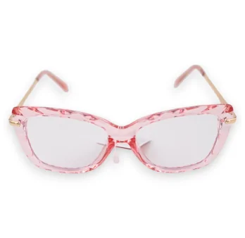 Transparente rosa Spaßbrille mit goldenen Bügeln