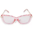 Pink transparent novelty glasses with gold arms