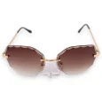 Brown tinted oval glasses
