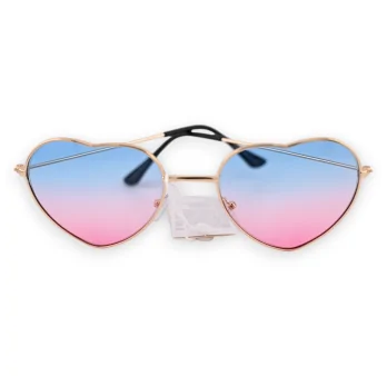 Hippie-Herz-Brille in blau und rosa