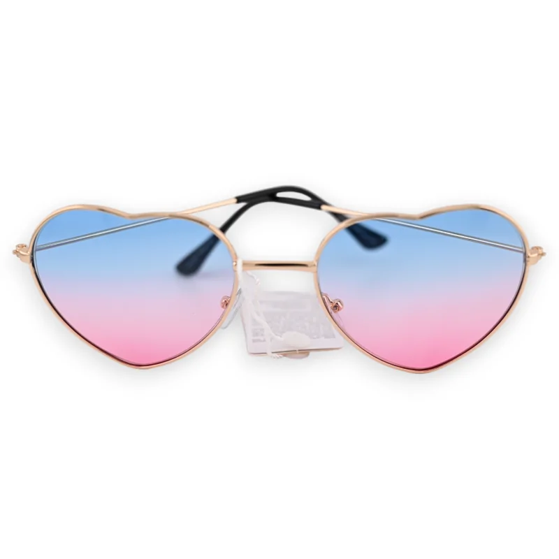 Lunettes coeur hippie bleu et rose