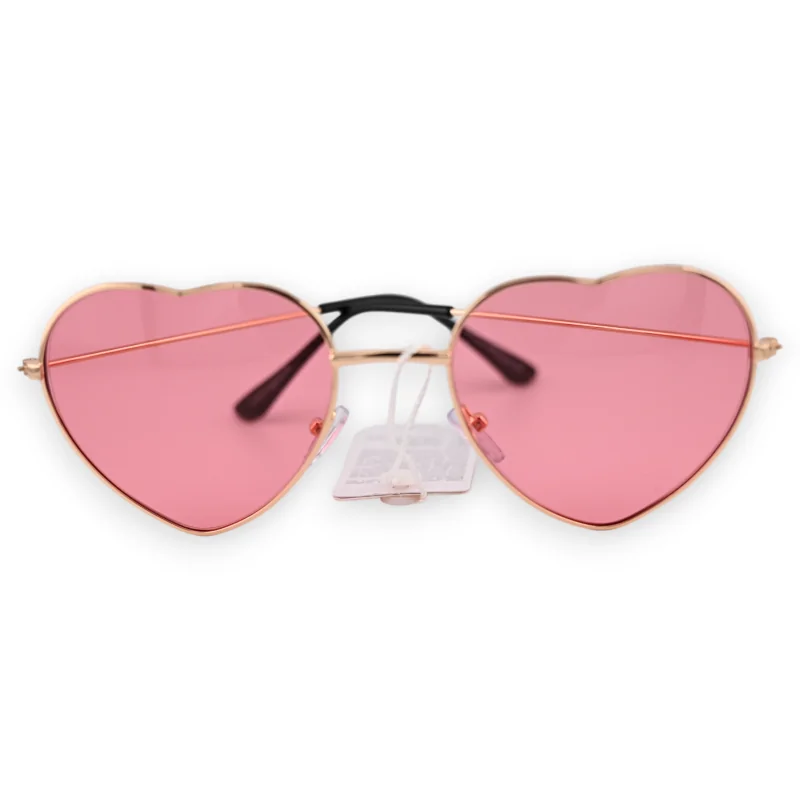 Lunettes coeur hippie rose