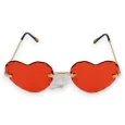 Gafas de corazón hippie rojo