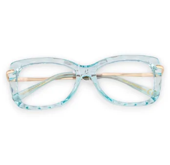 Blue turquoise transparent glasses