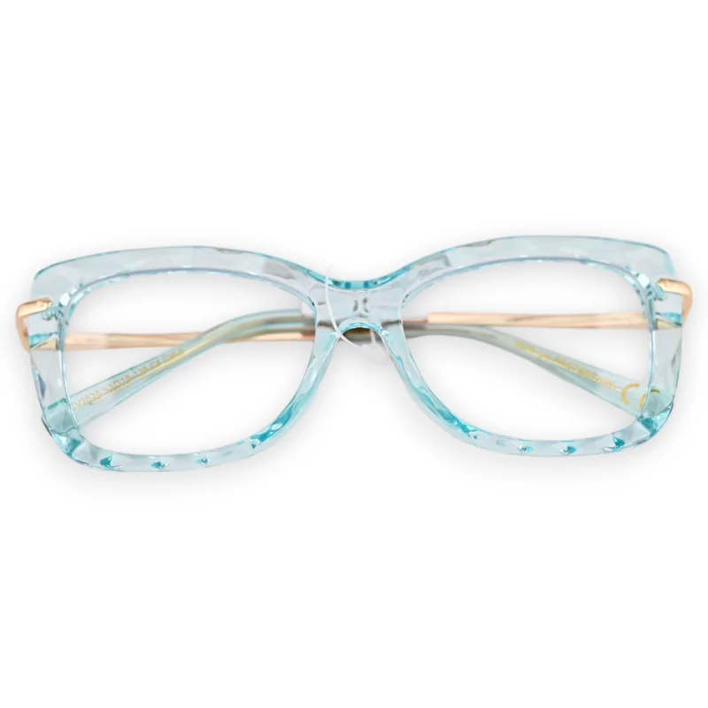 Blue turquoise transparent glasses