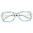 Blue turquoise transparent glasses