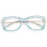 Blue turquoise transparent glasses