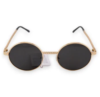 Gold and black round glasses