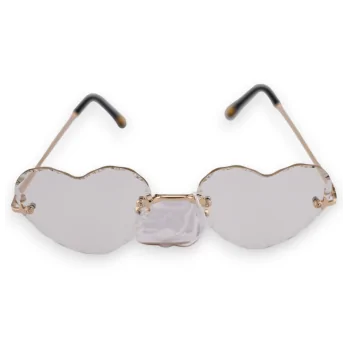 White Transparent Heart Glasses