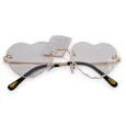 White Transparent Heart Glasses