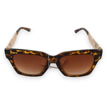 Gafas de leopardo marrón y doradas