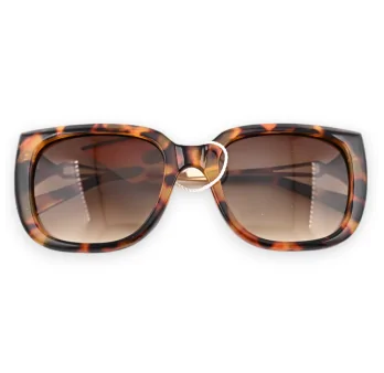 Brown and gold large leopard glasses