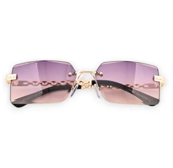 Fancy rectangle glasses with violet shades