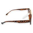 Gafas de diseño leopardo marrón con barra transversal dorada