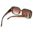 Große Leopard-Brille mit goldenen Finishings