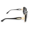 Large black classic model glasses with golden finishes