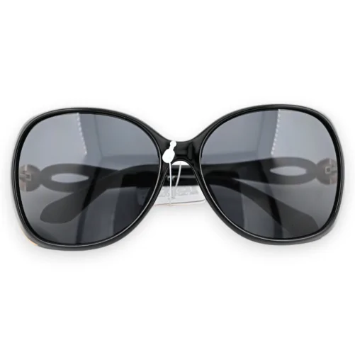 Lunettes grand modèle noire classique finitions dorées