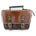 Borsa cartella vintage marrone