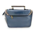 Borsa cartella vintage blu e marrone