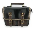 Black and brown vintage satchel bag