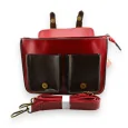 Vintage red and brown satchel bag