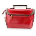 Vintage red and brown satchel bag