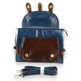 Sac cartable vintage grand format bleu marron