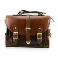 Large vintage brown satchel bag